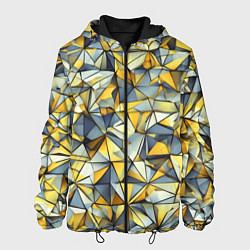 Куртка с капюшоном мужская Маленькие золотые треугольники, цвет: 3D-черный