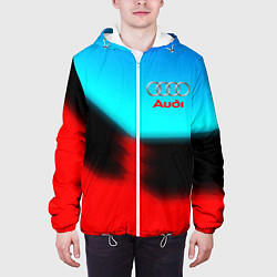 Куртка с капюшоном мужская AUDI sport brend color, цвет: 3D-белый — фото 2