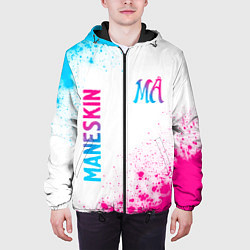 Куртка с капюшоном мужская Maneskin neon gradient style вертикально, цвет: 3D-черный — фото 2
