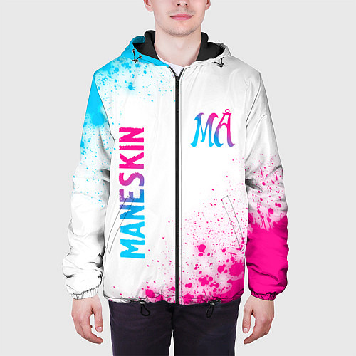 Мужская куртка Maneskin neon gradient style вертикально / 3D-Черный – фото 3