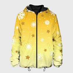 Мужская куртка Снежинки и звезды на желтом
