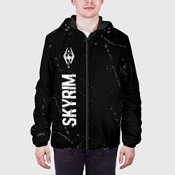 Куртка с капюшоном мужская Skyrim glitch на темном фоне по-вертикали, цвет: 3D-черный — фото 2