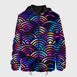 Мужская куртка Разноцветные волны-чешуйки
