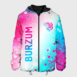 Куртка с капюшоном мужская Burzum neon gradient style вертикально, цвет: 3D-черный