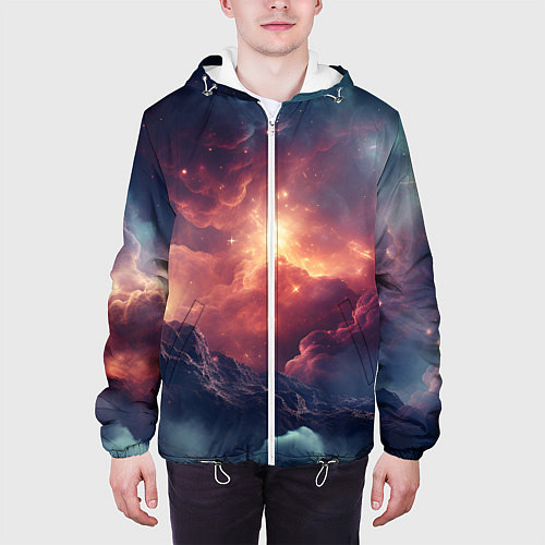 Мужская куртка Космические облака / 3D-Белый – фото 3