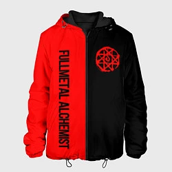 Куртка с капюшоном мужская Стальной алхимик - красная печать Альфонс, цвет: 3D-черный