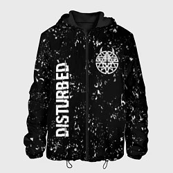 Куртка с капюшоном мужская Disturbed glitch на темном фоне вертикально, цвет: 3D-черный