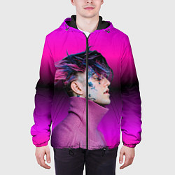 Куртка с капюшоном мужская Lil Peep фиолетовый лук, цвет: 3D-черный — фото 2