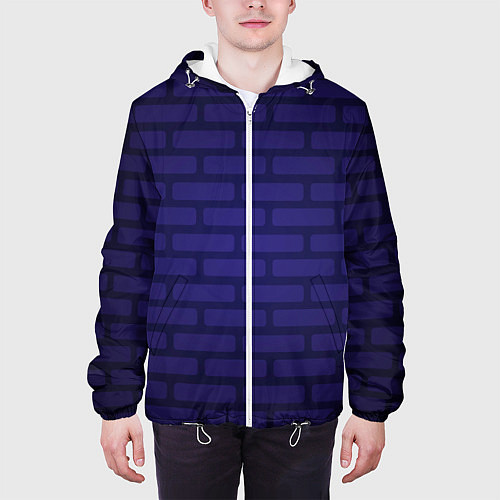 Мужская куртка Фиолетовая кирпичная стена / 3D-Белый – фото 3