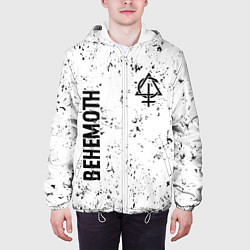 Куртка с капюшоном мужская Behemoth glitch на светлом фоне вертикально, цвет: 3D-белый — фото 2