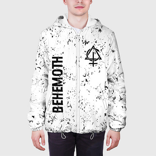 Мужская куртка Behemoth glitch на светлом фоне вертикально / 3D-Белый – фото 3