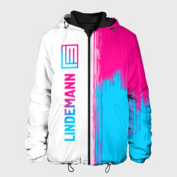 Куртка с капюшоном мужская Lindemann neon gradient style по-вертикали, цвет: 3D-черный