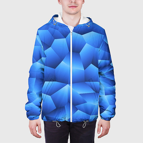 Мужская куртка Градиентные грани / 3D-Белый – фото 3
