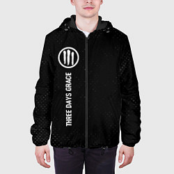 Куртка с капюшоном мужская Three Days Grace glitch на темном фоне по-вертикал, цвет: 3D-черный — фото 2