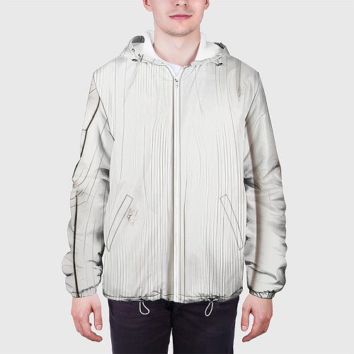 Мужская куртка Текстура дерева - нейросеть / 3D-Белый – фото 3