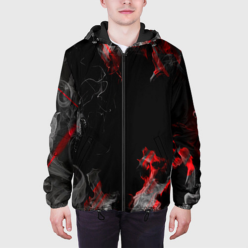 Мужская куртка Дым и текстуры / 3D-Черный – фото 3