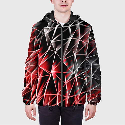 Мужская куртка Текстуры сетка / 3D-Черный – фото 3