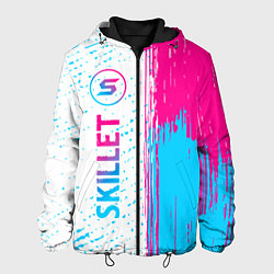 Куртка с капюшоном мужская Skillet neon gradient style по-вертикали, цвет: 3D-черный