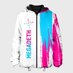 Куртка с капюшоном мужская Megadeth neon gradient style по-вертикали, цвет: 3D-черный