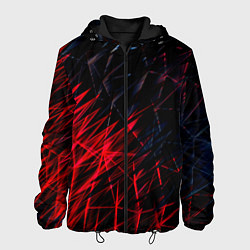 Куртка с капюшоном мужская Красно чёрные узоры, цвет: 3D-черный