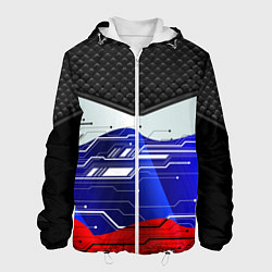 Куртка с капюшоном мужская Стёганные ромбы: русский хакер, цвет: 3D-белый