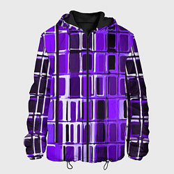 Куртка с капюшоном мужская Фиолетовые прямоугольники, цвет: 3D-черный