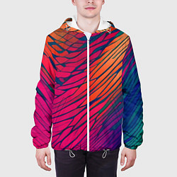 Куртка с капюшоном мужская Буйство красок акварелика, цвет: 3D-белый — фото 2