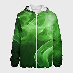 Куртка с капюшоном мужская Зеленый дым, цвет: 3D-белый