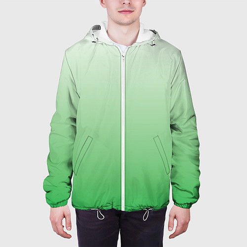 Мужская куртка Лесной сон 3d зеленый градиент / 3D-Белый – фото 3