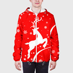 Куртка с капюшоном мужская Christmas deer, цвет: 3D-белый — фото 2