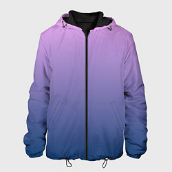 Куртка с капюшоном мужская Рассвет розовый и синий градиент 3d, цвет: 3D-черный