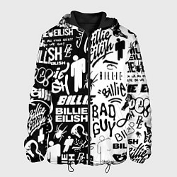 Куртка с капюшоном мужская Billie Eilish чернобелые битва лого, цвет: 3D-черный