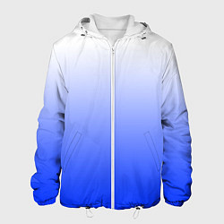 Куртка с капюшоном мужская Градиент бело-синий, цвет: 3D-белый
