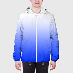 Куртка с капюшоном мужская Градиент бело-синий, цвет: 3D-белый — фото 2