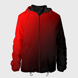 Куртка с капюшоном мужская Градиент красно-чёрный диагональ, цвет: 3D-черный