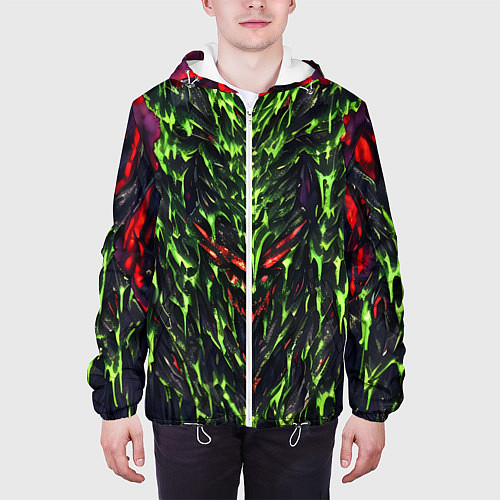 Мужская куртка Green and red slime / 3D-Белый – фото 3