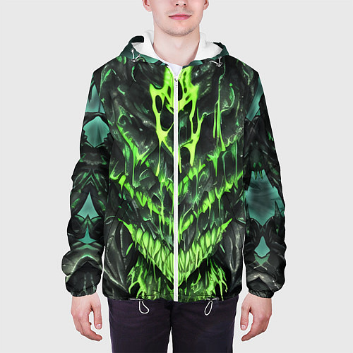 Мужская куртка Green slime / 3D-Белый – фото 3