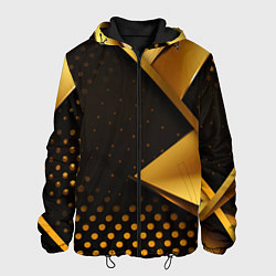 Куртка с капюшоном мужская Золотистая текстура абстракт, цвет: 3D-черный