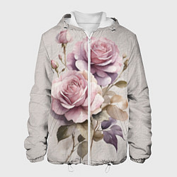 Мужская куртка Нежные розовые розы на стене