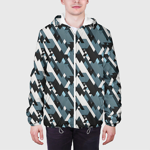 Мужская куртка Треугольники military / 3D-Белый – фото 3