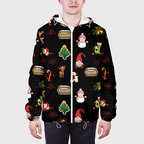 Мужская куртка Много новогодних игрушек / 3D-Белый – фото 3