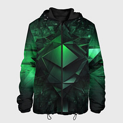 Мужская куртка Зеленая и черная абстракция геометрическая