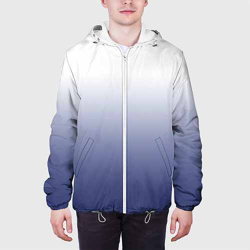 Мужская куртка Туманный градиент бело-синий / 3D-Белый – фото 3