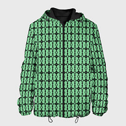 Мужская куртка Чёрные узоры на зелёном
