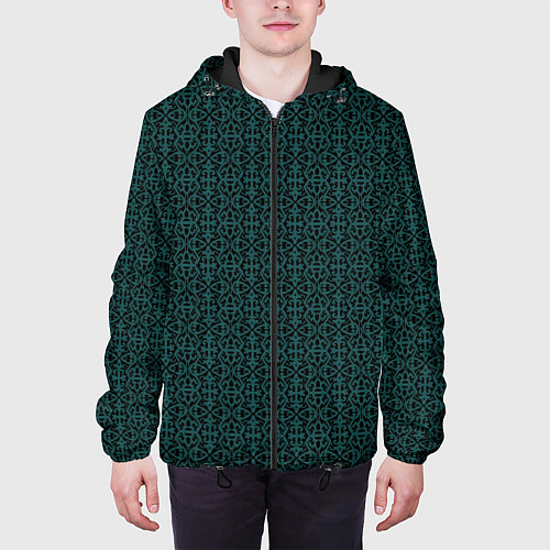 Мужская куртка Ажурный тёмно-зелёный / 3D-Черный – фото 3