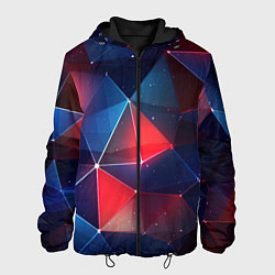 Куртка с капюшоном мужская Синяя геометрическая абстракция, цвет: 3D-черный