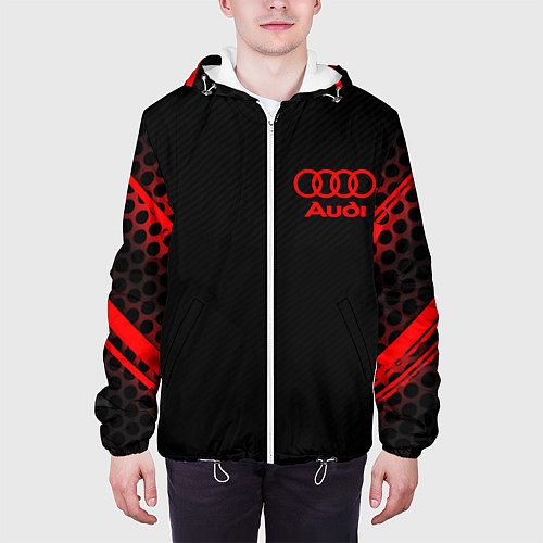 Мужская куртка Audi sport geometry / 3D-Белый – фото 3