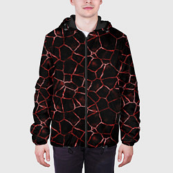 Куртка с капюшоном мужская Лава кракелюрная, цвет: 3D-черный — фото 2