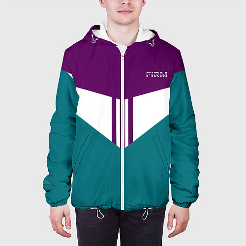 Мужская куртка FIRM темная сирень и бирюза / 3D-Белый – фото 3