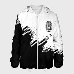 Куртка с капюшоном мужская Juventus black sport texture, цвет: 3D-белый